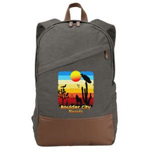 Boulder City Nevada Nv Coyote Sunset Retro Desert Cotton Canvas Backpack