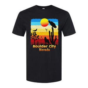 Boulder City Nevada Nv Coyote Sunset Retro Desert Softstyle CVC T-Shirt