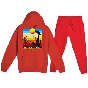 Boulder City Nevada Nv Coyote Sunset Retro Desert Premium Hooded Sweatsuit Set