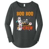 Boo Crew Nurse Halloween Ghost Skeleton Nurses Rn Women's Perfect Tri Tunic Long Sleeve Shirt