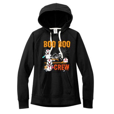 Boo Crew Nurse Halloween Ghost Skeleton Nurses Rn Women's Fleece Hoodie