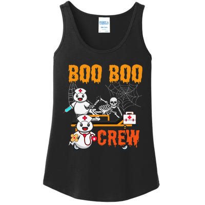 Boo Crew Nurse Halloween Ghost Skeleton Nurses Rn Ladies Essential Tank