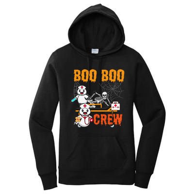 Boo Crew Nurse Halloween Ghost Skeleton Nurses Rn Women's Pullover Hoodie