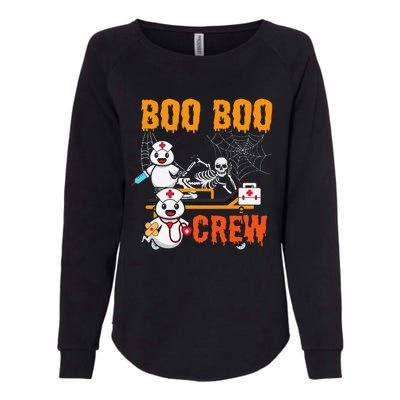 Boo Crew Nurse Halloween Ghost Skeleton Nurses Rn Womens California Wash Sweatshirt