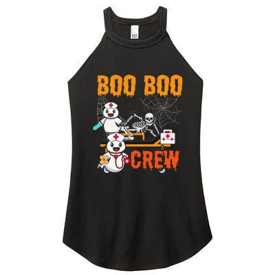 Boo Crew Nurse Halloween Ghost Skeleton Nurses Rn Women’s Perfect Tri Rocker Tank