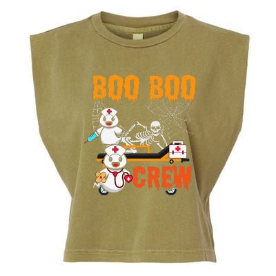 Boo Crew Nurse Halloween Ghost Skeleton Nurses Rn Garment-Dyed Women's Muscle Tee