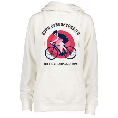 Burn Carbohydrates Not Hydrocarbons Womens Funnel Neck Pullover Hood