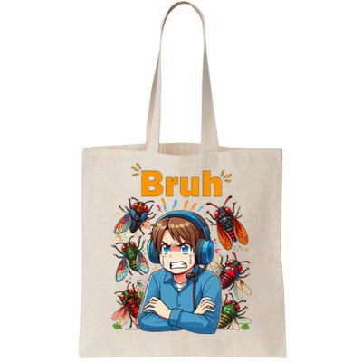 Bruh Cicadas Noise Funny Headset Cicada 2024 Cicada Killer Tote Bag