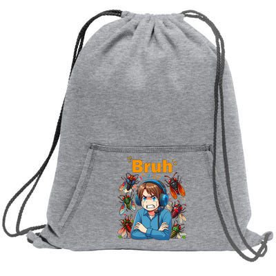 Bruh Cicadas Noise Funny Headset Cicada 2024 Cicada Killer Sweatshirt Cinch Pack Bag