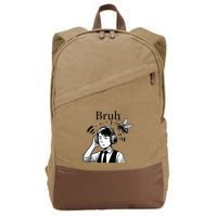 Bruh Cicadas Noise Funny Headset Cicada 2024 Cicada Killer Cotton Canvas Backpack