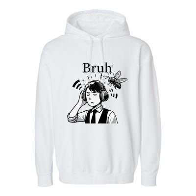 Bruh Cicadas Noise Funny Headset Cicada 2024 Cicada Killer Garment-Dyed Fleece Hoodie