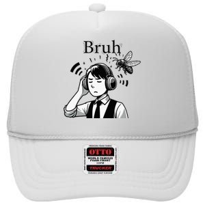 Bruh Cicadas Noise Funny Headset Cicada 2024 Cicada Killer High Crown Mesh Back Trucker Hat