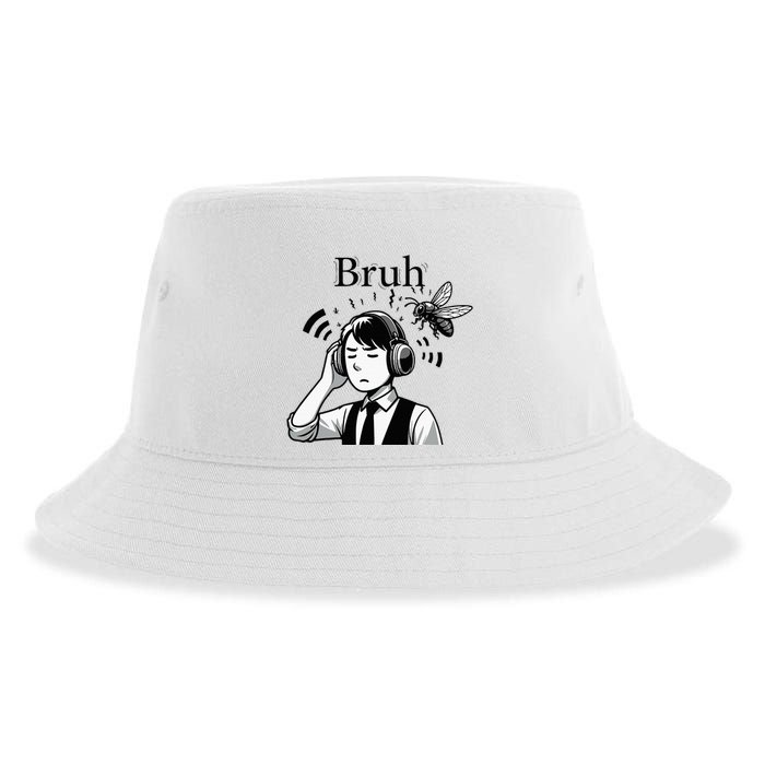 Bruh Cicadas Noise Funny Headset Cicada 2024 Cicada Killer Sustainable Bucket Hat