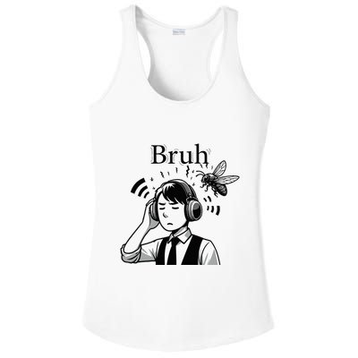 Bruh Cicadas Noise Funny Headset Cicada 2024 Cicada Killer Ladies PosiCharge Competitor Racerback Tank