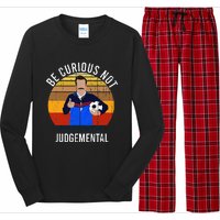 Be Curious Not Judgemental Inspirational Vintage Retro Long Sleeve Pajama Set