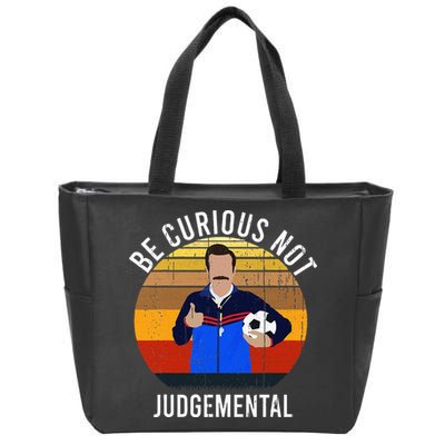 Be Curious Not Judgemental Inspirational Vintage Retro Zip Tote Bag