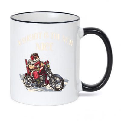 Biker Christmas Naughty Is The New Nice Funny Motorcycle Cool Gift 11oz Black Color Changing Mug