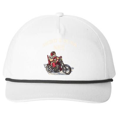 Biker Christmas Naughty Is The New Nice Funny Motorcycle Cool Gift Snapback Five-Panel Rope Hat