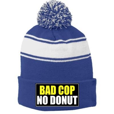 Bad Cop No Donut Stripe Pom Pom Beanie