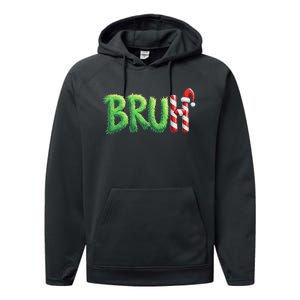 Bruh Christmas Ns Funny Christmas Humor Meme Performance Fleece Hoodie