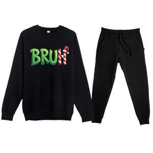 Bruh Christmas Ns Funny Christmas Humor Meme Premium Crewneck Sweatsuit Set