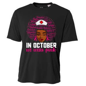 Breast Cancer Nursing African Black Nurse Pink Ribbon Cooling Performance Crew T-Shirt