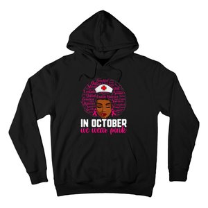 Breast Cancer Nursing African Black Nurse Pink Ribbon Hoodie