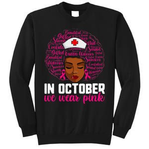 Breast Cancer Nursing African Black Nurse Pink Ribbon Sweatshirt