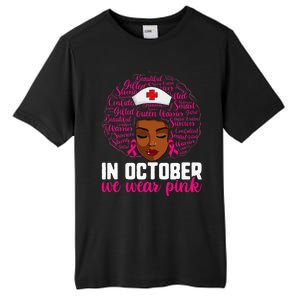 Breast Cancer Nursing African Black Nurse Pink Ribbon Tall Fusion ChromaSoft Performance T-Shirt