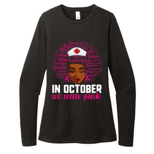 Breast Cancer Nursing African Black Nurse Pink Ribbon Womens CVC Long Sleeve Shirt