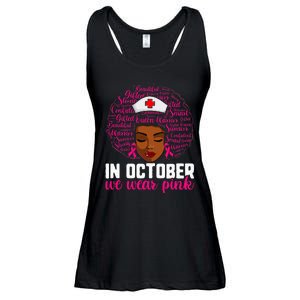 Breast Cancer Nursing African Black Nurse Pink Ribbon Ladies Essential Flowy Tank