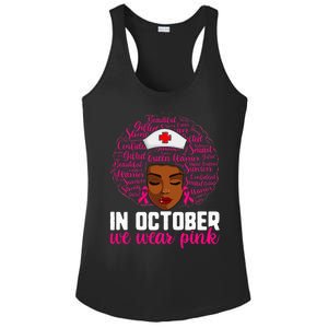 Breast Cancer Nursing African Black Nurse Pink Ribbon Ladies PosiCharge Competitor Racerback Tank