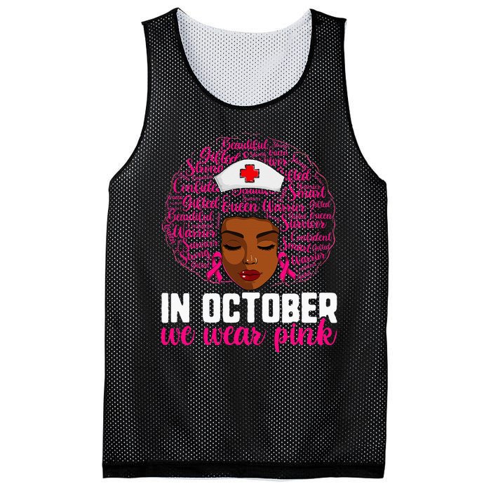 Breast Cancer Nursing African Black Nurse Pink Ribbon Mesh Reversible Basketball Jersey Tank