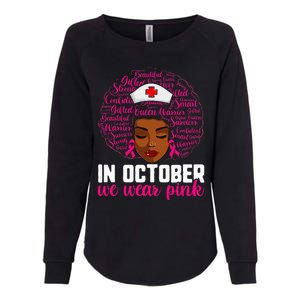 Breast Cancer Nursing African Black Nurse Pink Ribbon Womens California Wash Sweatshirt