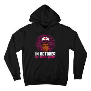 Breast Cancer Nursing African Black Nurse Pink Ribbon Tall Hoodie