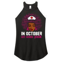 Breast Cancer Nursing African Black Nurse Pink Ribbon Women's Perfect Tri Rocker Tank