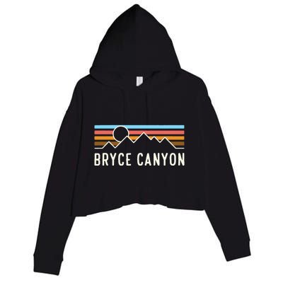 Bryce Canyon National Park Retro Mountain Camping Souvenir Crop Fleece Hoodie