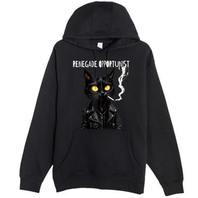 Bad Cat Naughty Up To No Good Smoking Renegade Biker Zip Hoodie Premium Pullover Hoodie
