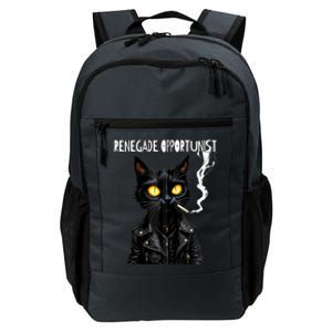 Bad Cat Naughty Up To No Good Smoking Renegade Biker Zip Hoodie Daily Commute Backpack