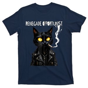 Bad Cat Naughty Up To No Good Smoking Renegade Biker Zip Hoodie T-Shirt