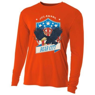 Bear City National Delaware Day Gift Cooling Performance Long Sleeve Crew