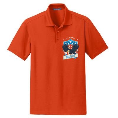 Bear City National Delaware Day Gift Dry Zone Grid Polo