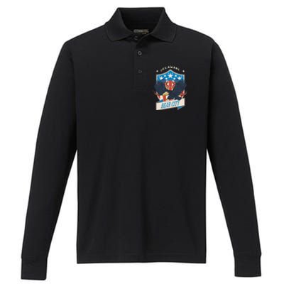 Bear City National Delaware Day Gift Performance Long Sleeve Polo