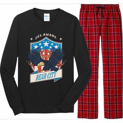 Bear City National Delaware Day Gift Long Sleeve Pajama Set