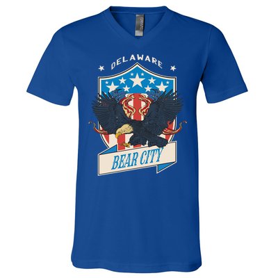 Bear City National Delaware Day Gift V-Neck T-Shirt