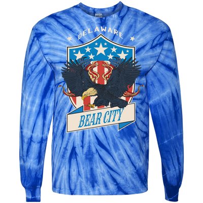 Bear City National Delaware Day Gift Tie-Dye Long Sleeve Shirt