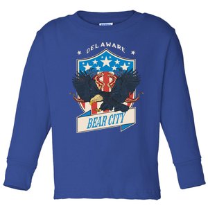 Bear City National Delaware Day Gift Toddler Long Sleeve Shirt