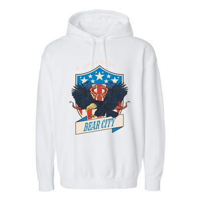 Bear City National Delaware Day Gift Garment-Dyed Fleece Hoodie