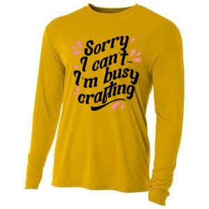 Busy Crafting Needlework Hobby Crafter Funny Gift Cooling Performance Long Sleeve Crew