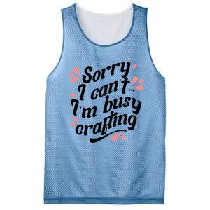 Busy Crafting Needlework Hobby Crafter Funny Gift Mesh Reversible Basketball Jersey Tank